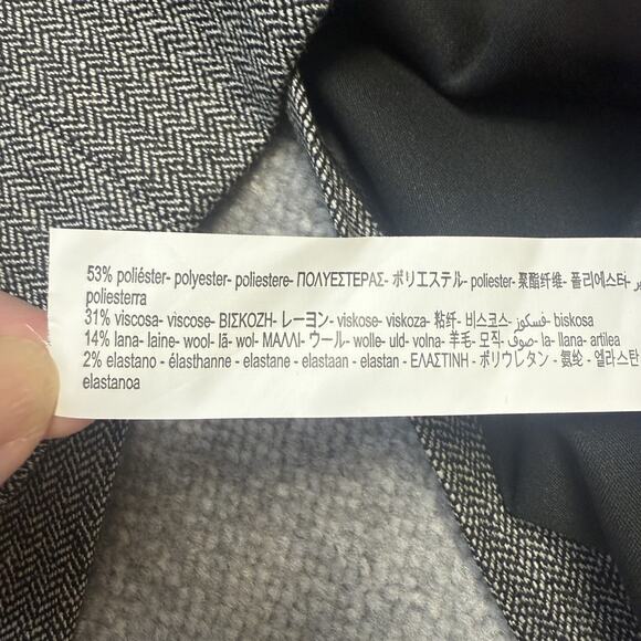 Zara Skirt Womens Small Gray Herringbone Wool Blend High Rise Midi Career - Picture 4 of 9